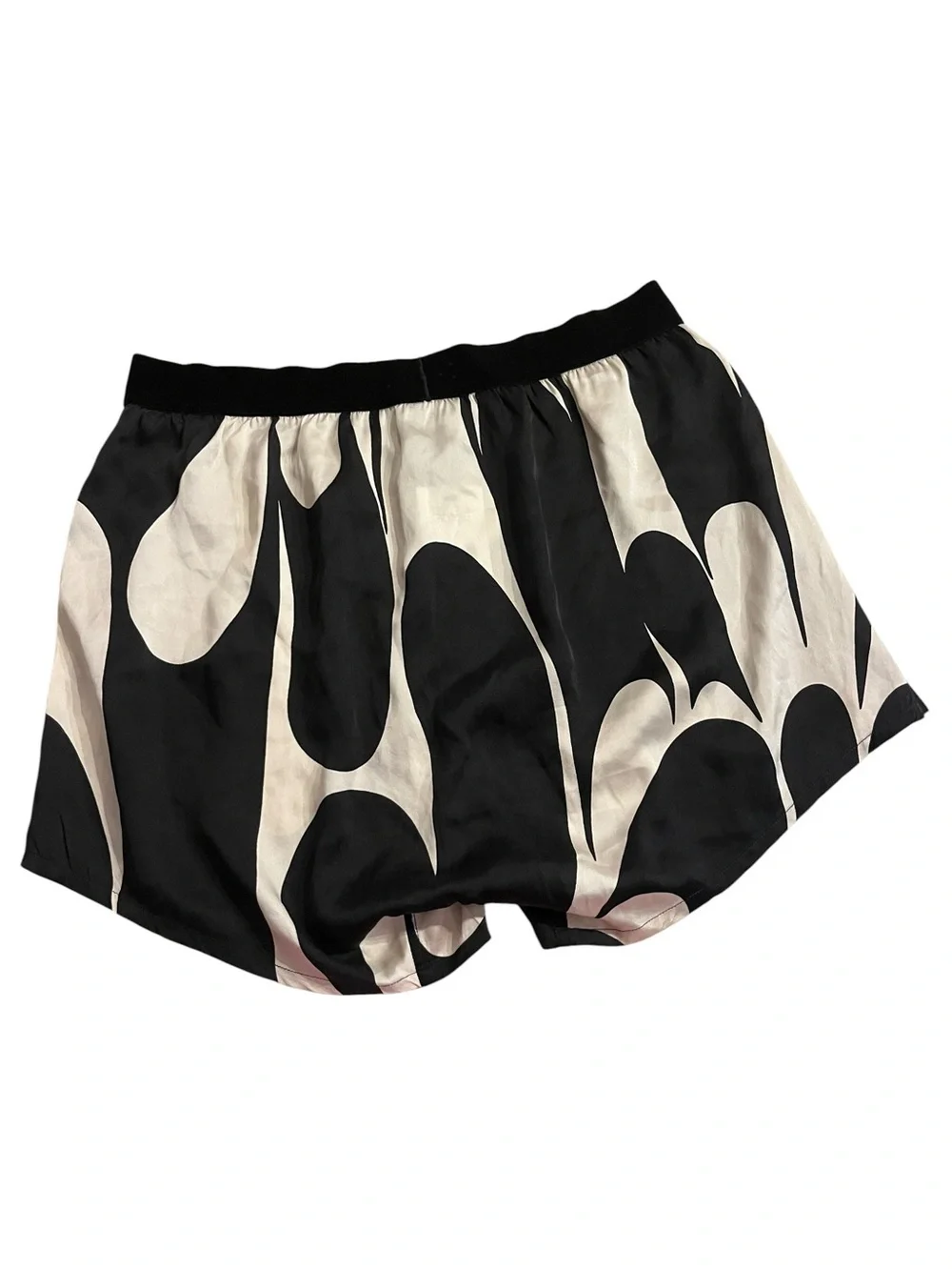 TOM FORD SWIRL SILK BOXER Black and White Abstract Silk Boxer Shorts Sz M